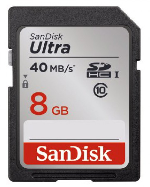 SanDisk SDHC 8GB Ultra Class 10 UHS-1 40MB/s - 124056 Memória kártya / Pendrive - SD / SDHC / SDXC kártya - 281596