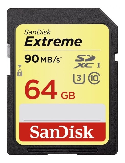 SanDisk SDXC 64GB Extreme Class 10 U3 90MB/s - 139749 Memória kártya / Pendrive - SD / SDHC / SDXC kártya - 292857