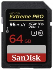 SanDisk SDXC Extreme Pro 64GB, 95MB/S, UHS-I, V30 - 173369 Memória kártya / Pendrive - SD / SDHC / SDXC kártya - 310605