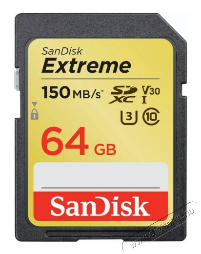 SanDisk SDSDXV6-064G-GNCIN Extreme SDXC memóriakártya (150/60MB) UHS-I, Class 10, U3, V3 - 183524 Memória kártya / Pendrive - SD / SDHC / SDXC kártya - 345291