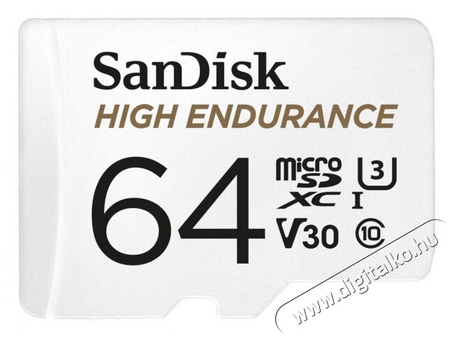 SanDisk 64GB MicroSDXC High Endurance CL10/U3/V30 (SDSQQNR-064G) memória kártya Memória kártya / Pendrive - MicroSD / MicroSDHC kártya - 349918