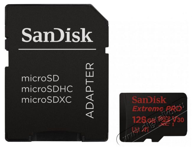 SanDisk MicroSDXC 128GB Extreme PRO A1 Class 10 UHS-I V30 (U3) + SD adapter (SDSQXCG-128G-GN6MA) - 173429 Memória kártya / Pendrive - MicroSD / MicroSDHC kártya - 330699