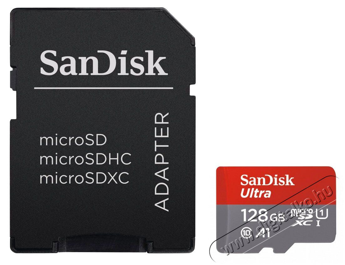 SanDisk 128GB MICROSD ULTRA 100MB/s CL10/UHS-I/A1 (173449) Memória kártya / Pendrive - MicroSD / MicroSDHC kártya - 326823