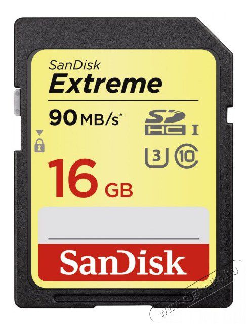 SanDisk SDHC 16GB Extreme Class 10 U3 90MB/s - 139747 Memória kártya / Pendrive - SD / SDHC / SDXC kártya - 292859