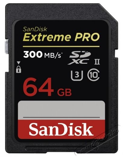 SanDisk SDXC Extreme Pro 64GB, 300MB/S, UHS-II - 173374 Memória kártya / Pendrive - SD / SDHC / SDXC kártya - 310604