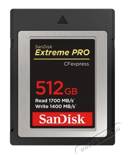 SanDisk 512GB Extreme Pro CFExpress (SDCFE-512G-GN4NN) memóriakártya (186487) Memória kártya / Pendrive - Compact Flash (CF) kártya - 359766
