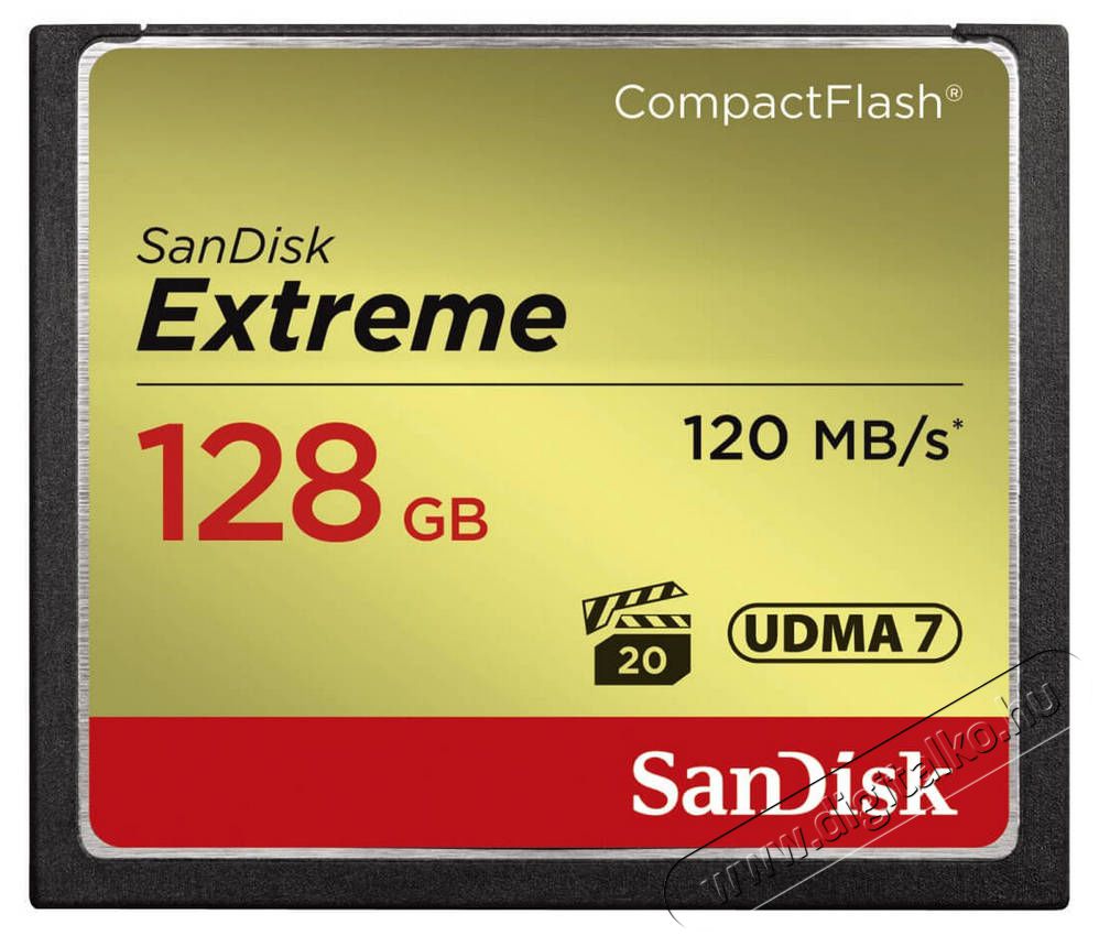 SanDisk Extreme CompactFlash 128GB memóriakártya (SDCFXS-128G-X46) (124095) Memória kártya / Pendrive - Compact Flash (CF) kártya - 335570