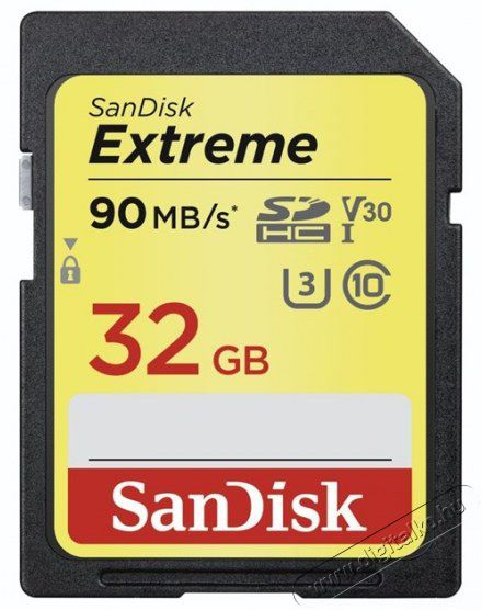 SanDisk SDHC Extreme kártya 32GB, 90MB/S, CL10, V30 - 173355 Memória kártya / Pendrive - SD / SDHC / SDXC kártya - 310596