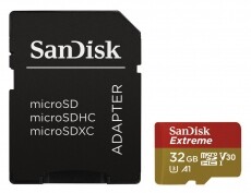 SanDisk microSDHC Extreme 32GB UHS-I V30 A1 + adapter (173420) Memória kártya / Pendrive - MicroSD / MicroSDHC kártya - 320428