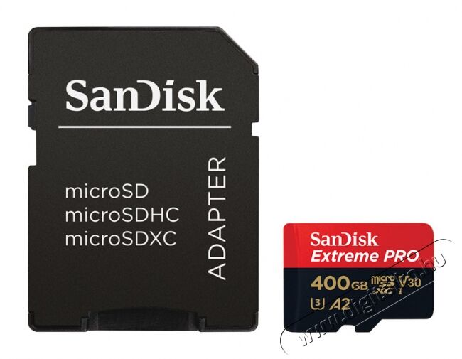 SanDisk MicroSDXC 400GB Extreme Pro A2 UHS-I (V30) U3 + SD adapter (SDSQXCZ-400G-GN6MA) Memória kártya / Pendrive - MicroSD / MicroSDHC kártya - 345300
