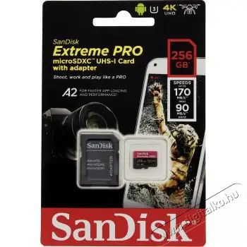 SanDisk MicroSD Extreme Pro memóriakártya 256 GB Memória kártya / Pendrive - MicroSD / MicroSDHC kártya - 381659