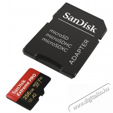 SanDisk MicroSD Extreme Pro memóriakártya 256 GB Memória kártya / Pendrive - MicroSD / MicroSDHC kártya - 381659