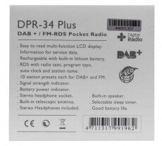 Sangean DPR-34 DAB+ / FM szintézeres zsebrádió - FEHÉR Audio-Video / Hifi / Multimédia - Rádió / órás rádió - Hordozható, zseb-, táska rádió - 259250
