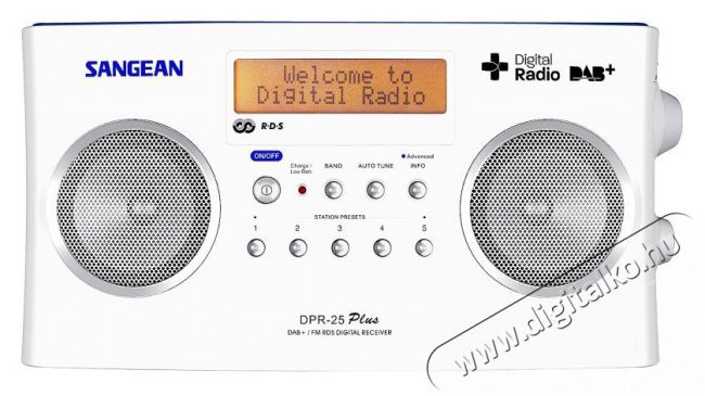 Sangean DPR-25+ hordozható DAB+ / FM-RDS rádió Audio-Video / Hifi / Multimédia - Rádió / órás rádió - Hordozható, zseb-, táska rádió - 259249