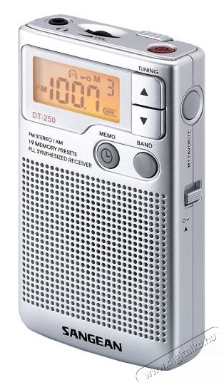 Sangean DT-250 Sztereo digitális szintézeres zsebrádió hangszóróval Audio-Video / Hifi / Multimédia - Rádió / órás rádió - Hordozható, zseb-, táska rádió - 259264