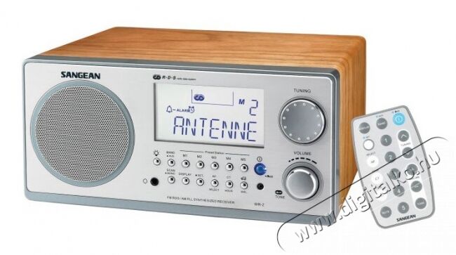 Sangean WR-2 Walnut-Silver szintézeres asztali rádió Audio-Video / Hifi / Multimédia - Rádió / órás rádió - Asztali rádió - 259313