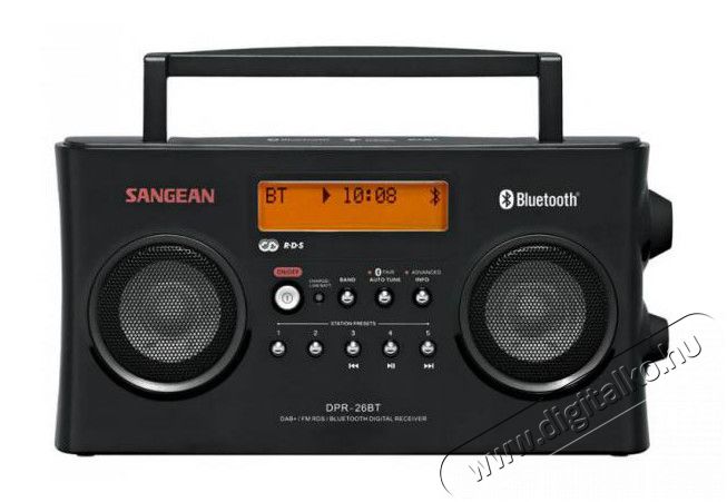 Sangean DPR-26BT B táskarádió - fekete Audio-Video / Hifi / Multimédia - Rádió / órás rádió - Hordozható, zseb-, táska rádió - 283391