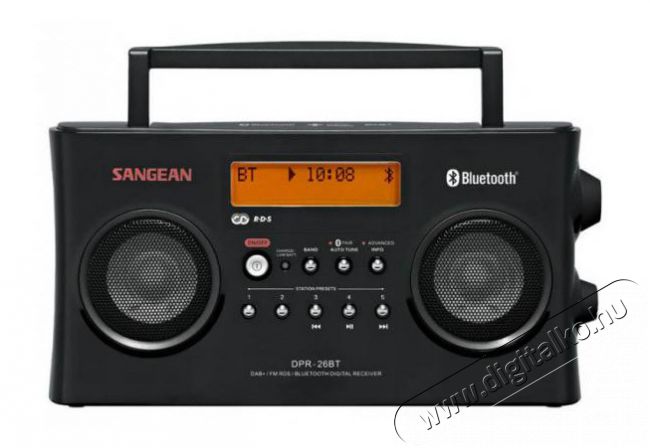 Sangean DPR-26BT B táskarádió - fekete Audio-Video / Hifi / Multimédia - Rádió / órás rádió - Hordozható, zseb-, táska rádió - 283391
