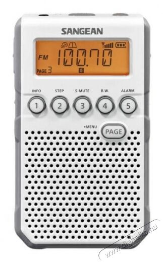 Sangean DT-800W digitális FM-RDS zsebrádió hangszóróval - fehér Audio-Video / Hifi / Multimédia - Rádió / órás rádió - Hordozható, zseb-, táska rádió - 360512
