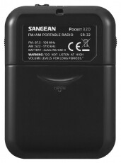 Sangean SR-32 B FM / AM hordozható zsebrádió - fekete Audio-Video / Hifi / Multimédia - Rádió / órás rádió - Hordozható, zseb-, táska rádió - 363623