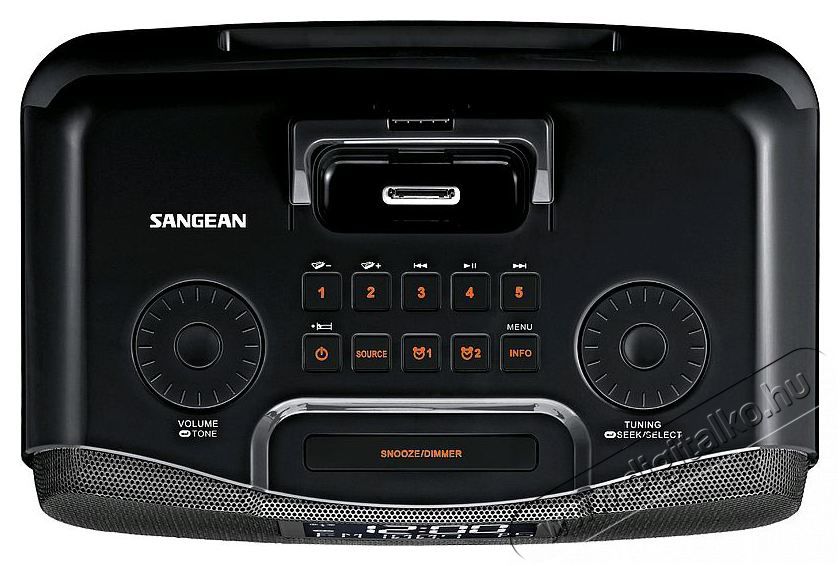 Sangean RCR-10 ébresztőórás AM/FM-RDS rádió iPod dokkolóval - fekete Audio-Video / Hifi / Multimédia - Rádió / órás rádió - Ébresztőórás rádió - 259286