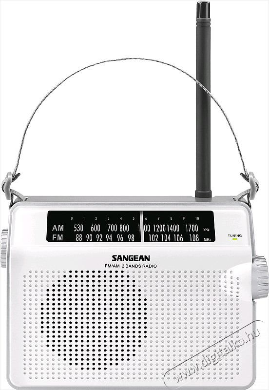 Sangean PR-D6 AM/FM hordozható táskarádió - fehér Audio-Video / Hifi / Multimédia - Rádió / órás rádió - Hordozható, zseb-, táska rádió - 259280