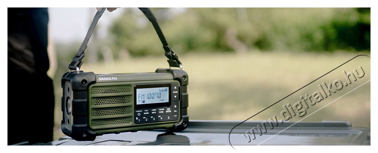 Sangean MMR-99 FM / AM / Bluetooth napelemes vészhelyzet rádió (zöld) Audio-Video / Hifi / Multimédia - Rádió / órás rádió - Hordozható, zseb-, táska rádió - 381274