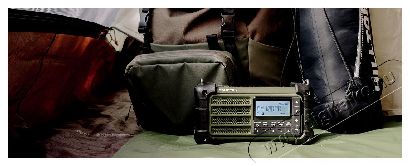 Sangean MMR-99 FM / AM / Bluetooth napelemes vészhelyzet rádió (zöld) Audio-Video / Hifi / Multimédia - Rádió / órás rádió - Hordozható, zseb-, táska rádió - 381274