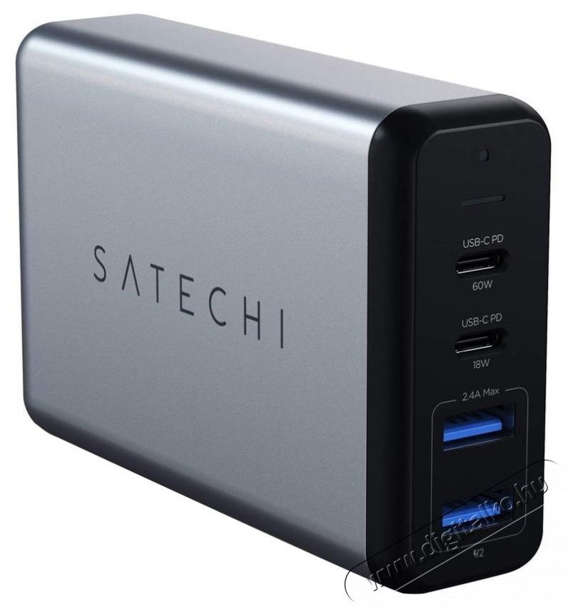 Satechi  75W Dual Type-C PD Travel Charger, 2x USB-A, 1x USB-C PD 18W, 1x USB-C PD 60W, Űrsz&uuml;rke Mobil / Kommunik&aacute;ci&oacute; / Smart - Powerbank / K&uuml;lső akkumul&aacute;tor &eacute;s t&ouml;ltő - 533741