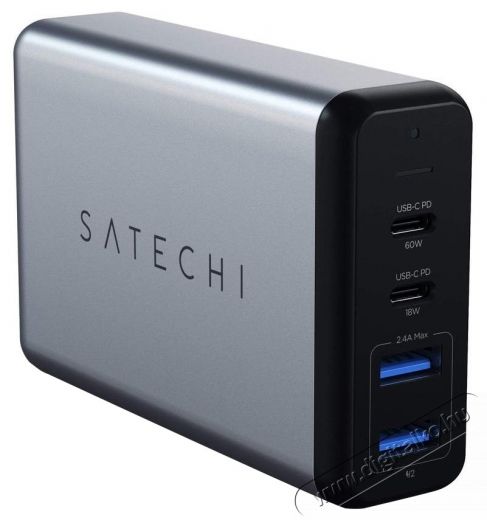 Satechi  75W Dual Type-C PD Travel Charger, 2x USB-A, 1x USB-C PD 18W, 1x USB-C PD 60W, Űrsz&uuml;rke Mobil / Kommunik&aacute;ci&oacute; / Smart - Powerbank / K&uuml;lső akkumul&aacute;tor &eacute;s t&ouml;ltő - 533741