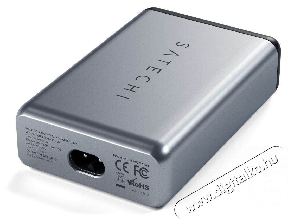 Satechi  75W Dual Type-C PD Travel Charger, 2x USB-A, 1x USB-C PD 18W, 1x USB-C PD 60W, Űrsz&uuml;rke Mobil / Kommunik&aacute;ci&oacute; / Smart - Powerbank / K&uuml;lső akkumul&aacute;tor &eacute;s t&ouml;ltő - 533741