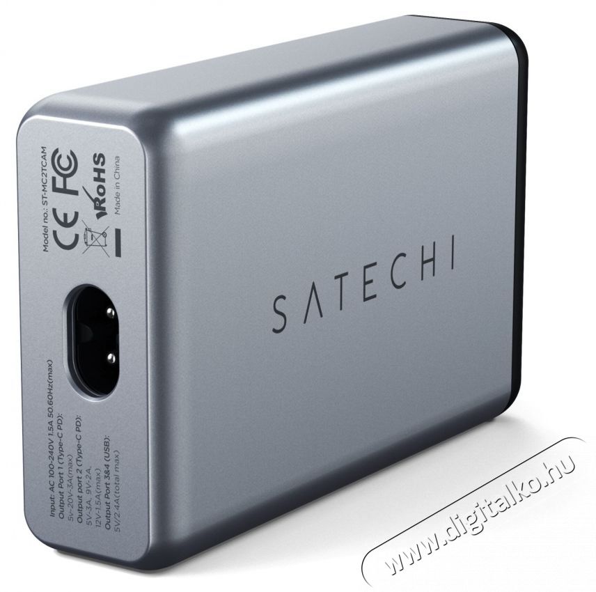 Satechi  75W Dual Type-C PD Travel Charger, 2x USB-A, 1x USB-C PD 18W, 1x USB-C PD 60W, Űrsz&uuml;rke Mobil / Kommunik&aacute;ci&oacute; / Smart - Powerbank / K&uuml;lső akkumul&aacute;tor &eacute;s t&ouml;ltő - 533741
