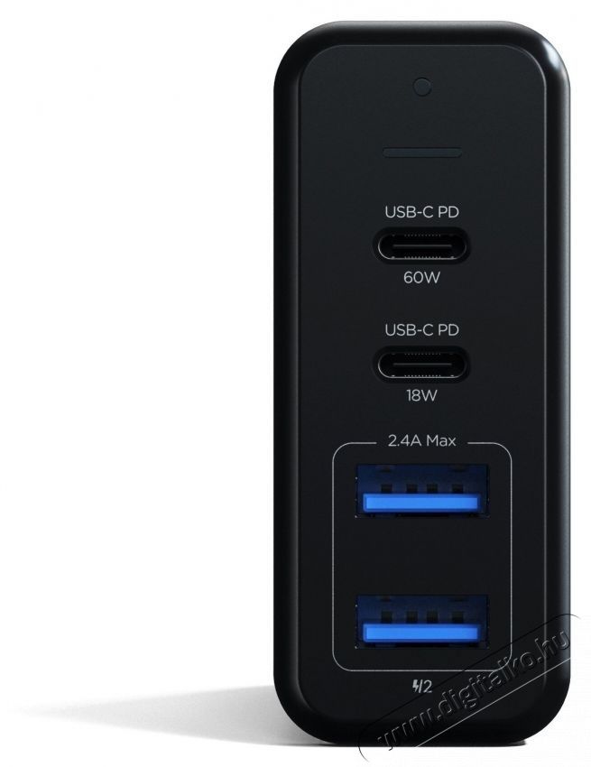 Satechi  75W Dual Type-C PD Travel Charger, 2x USB-A, 1x USB-C PD 18W, 1x USB-C PD 60W, Űrsz&uuml;rke Mobil / Kommunik&aacute;ci&oacute; / Smart - Powerbank / K&uuml;lső akkumul&aacute;tor &eacute;s t&ouml;ltő - 533741