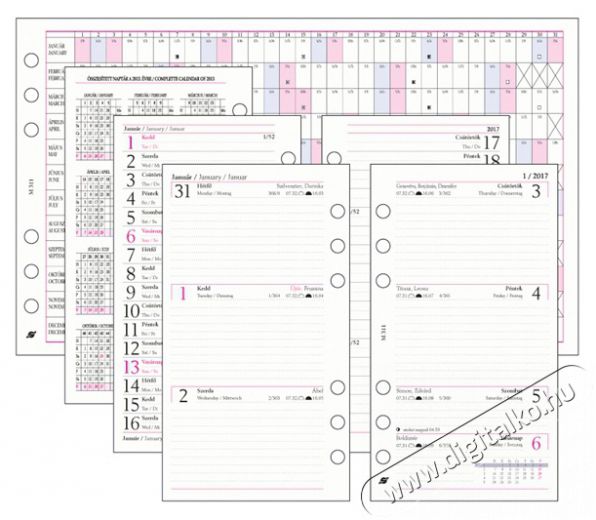 Saturnus Kalendart M311/F heti beosztású gyűrűs betétlap csomag Iroda és számítástechnika - Egyéb számítástechnikai termék - 408201