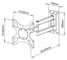 Sbox LCD-2903 19"-37" dönthető, karos fali konzol Tv kiegészítők - Fali tartó / konzol - Fali tv tartó - 324755