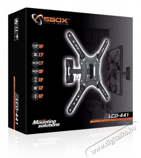 Sbox LCD-441 23-55 dönthető karos fali konzol Tv kiegészítők - Fali tartó / konzol - Fali tv tartó - 324760