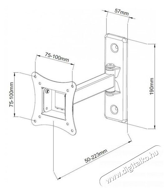 Sbox LCD-901 13"-30" dönthető, forgatható, karos fali konzol Tv kiegészítők - Fali tartó / konzol - Fali tv tartó - 324762