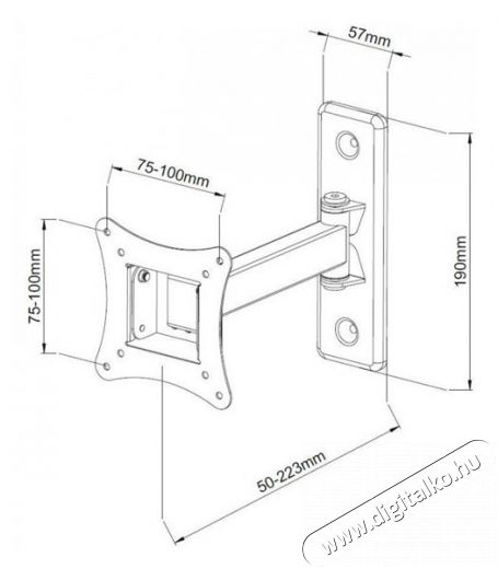 Sbox LCD-901 13"-30" dönthető, forgatható, karos fali konzol Tv kiegészítők - Fali tartó / konzol - Fali tv tartó - 324762