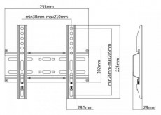 Sbox PLB-2522F 23-42 fix fali konzol Tv kiegészítők - Fali tartó / konzol - Fali tv tartó - 332777