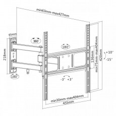 Sbox PLB-3644 állítható TV/monitor fali konzol Tv kiegészítők - Fali tartó / konzol - Fali tv tartó - 324791