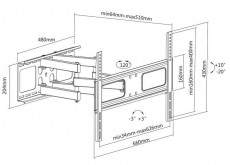 Sbox PLB-3646 37-70 dönthető, karos fali konzol Tv kiegészítők - Fali tartó / konzol - Fali tv tartó - 324792