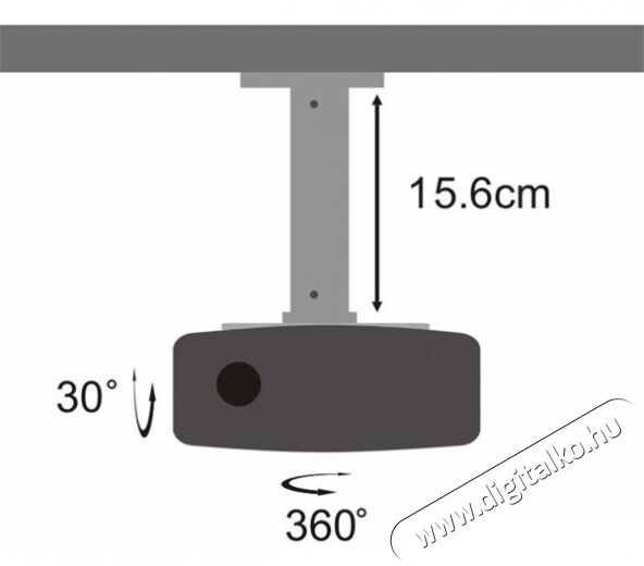 Sbox PM-101 mennyezeti projektor tartó konzol Tv kiegészítők - Fali tartó / konzol - Mennyezeti projektor tartó - 324793
