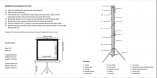 Sbox PSMT-96 4:3 172x172 cm matt fehér állványos vetítővászon Tv kiegészítők - Vetítővászon - 341460