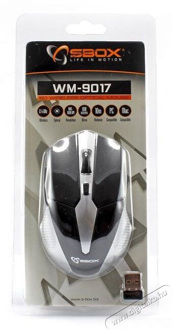 Sbox WM-9017SB vezeték nélküli optikai egér - ezüst/fekete Iroda és számítástechnika - Egér - Vezeték nélküli egér - 336613