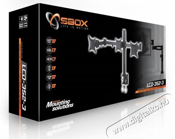 Sbox LCD-352/3 karos forgatható asztali monitor tartó Tv kiegészítők - Fali tartó / konzol - Asztali tartó - 324758