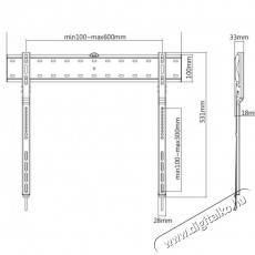 Sbox PLB-7036F 43"-80" fix fali konzol Tv kiegészítők - Fali tartó / konzol - Fali készülék tartó - 385959