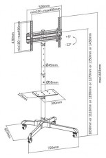 Sbox FS-224-2 55 VESA 400x400 TV &aacute;llv&aacute;ny Tv kieg&eacute;sz&iacute;tők - Fali tart&oacute; / konzol - Fali tv tart&oacute; - 507111
