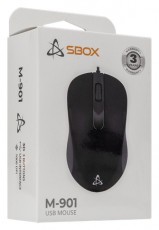 Sbox M-901B USB 1000dpi fekete vezetékes egér Iroda és számítástechnika - Egér - Vezetékes egér - 507054
