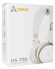 Sbox HS-736W fehér mikrofonos fejhallgató Audio-Video / Hifi / Multimédia - Fül és Fejhallgatók - Fejhallgató - 507756