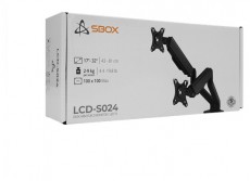 Sbox LCD-S024-2 17-32 dönthető, forgatható asztali dual monitor tartó konzol Tv kiegészítők - Fali tartó / konzol - Asztali tartó - 507717